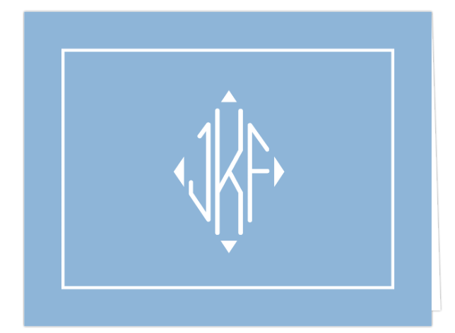 Blue Diamond Monogram Folded Note
