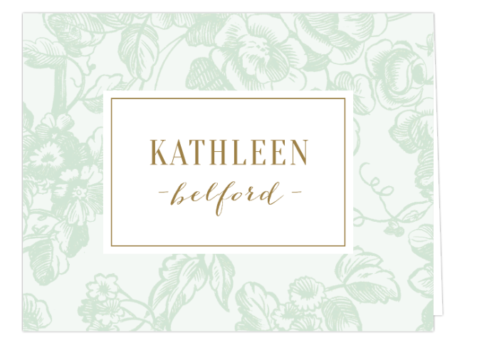 Soft Mint Green Folded Note