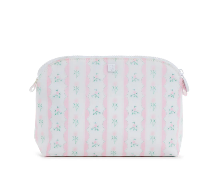 Small pouch with floral pattern on a white background