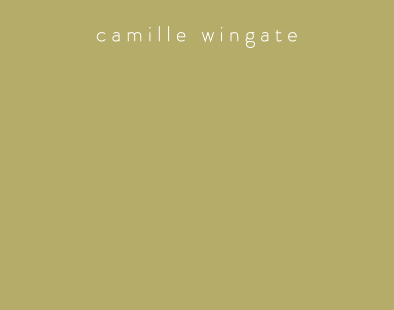 Solid light green color swatch with 'camille wingate' text.