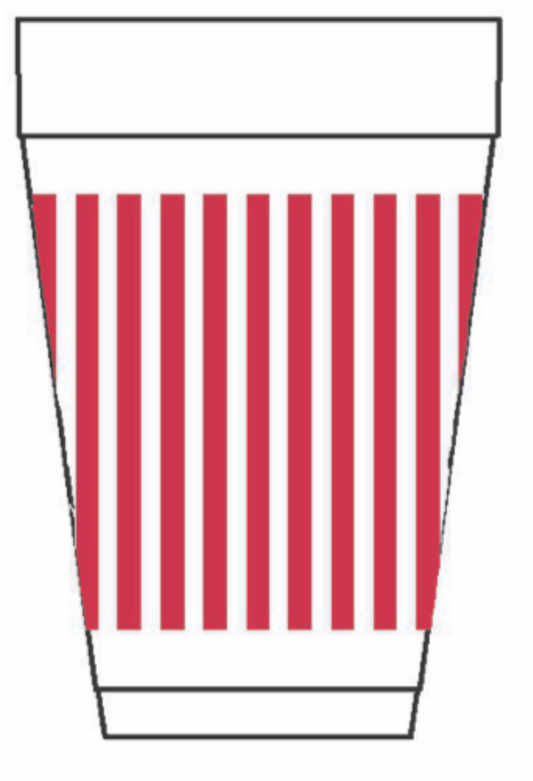 red and white styrofoam cup
