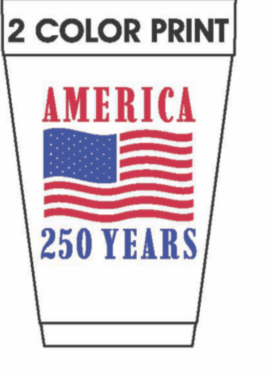 America 250 years cup with flag