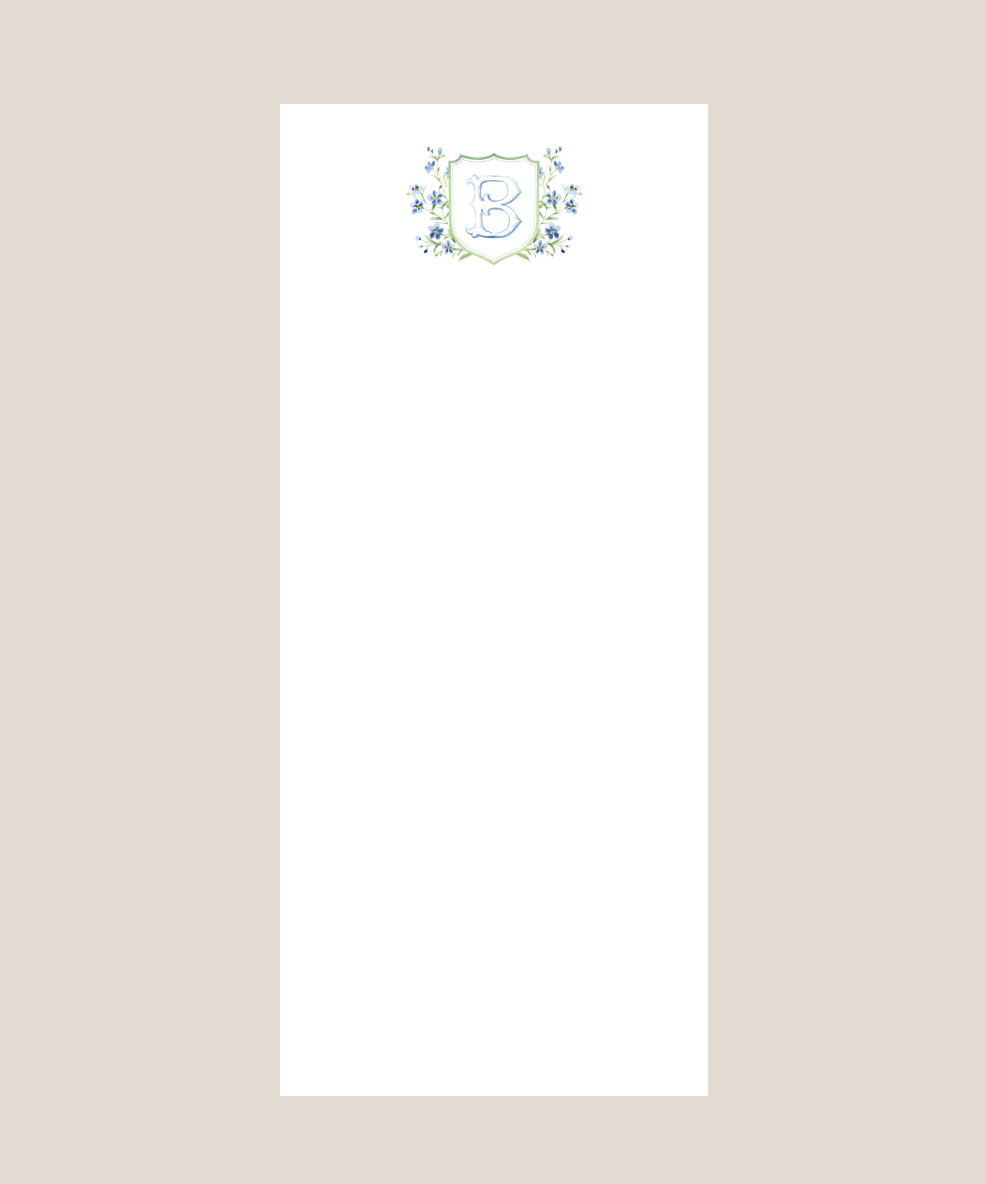 Letter Blooming Blues Notepad