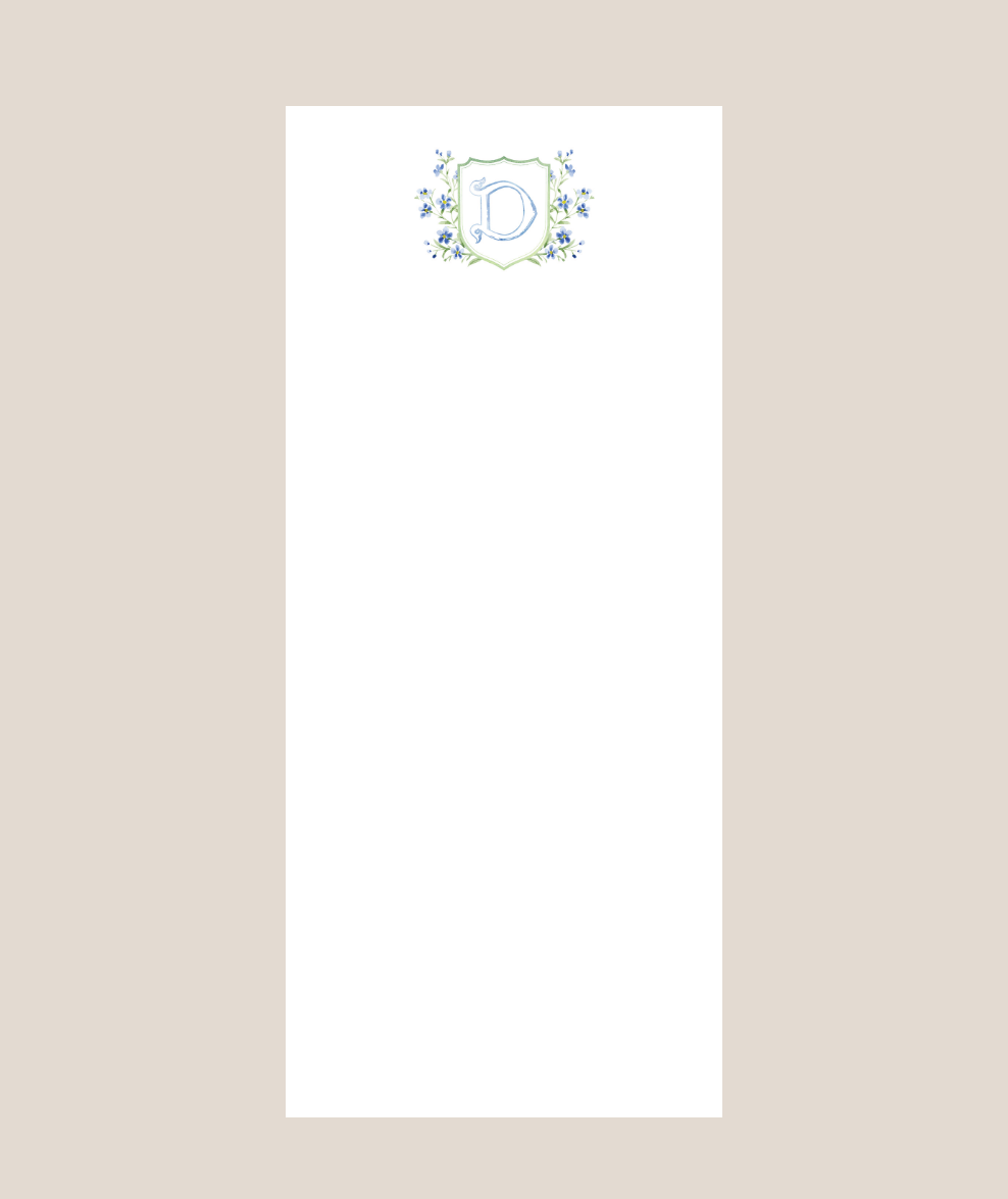 Letter Blooming Blues Notepad