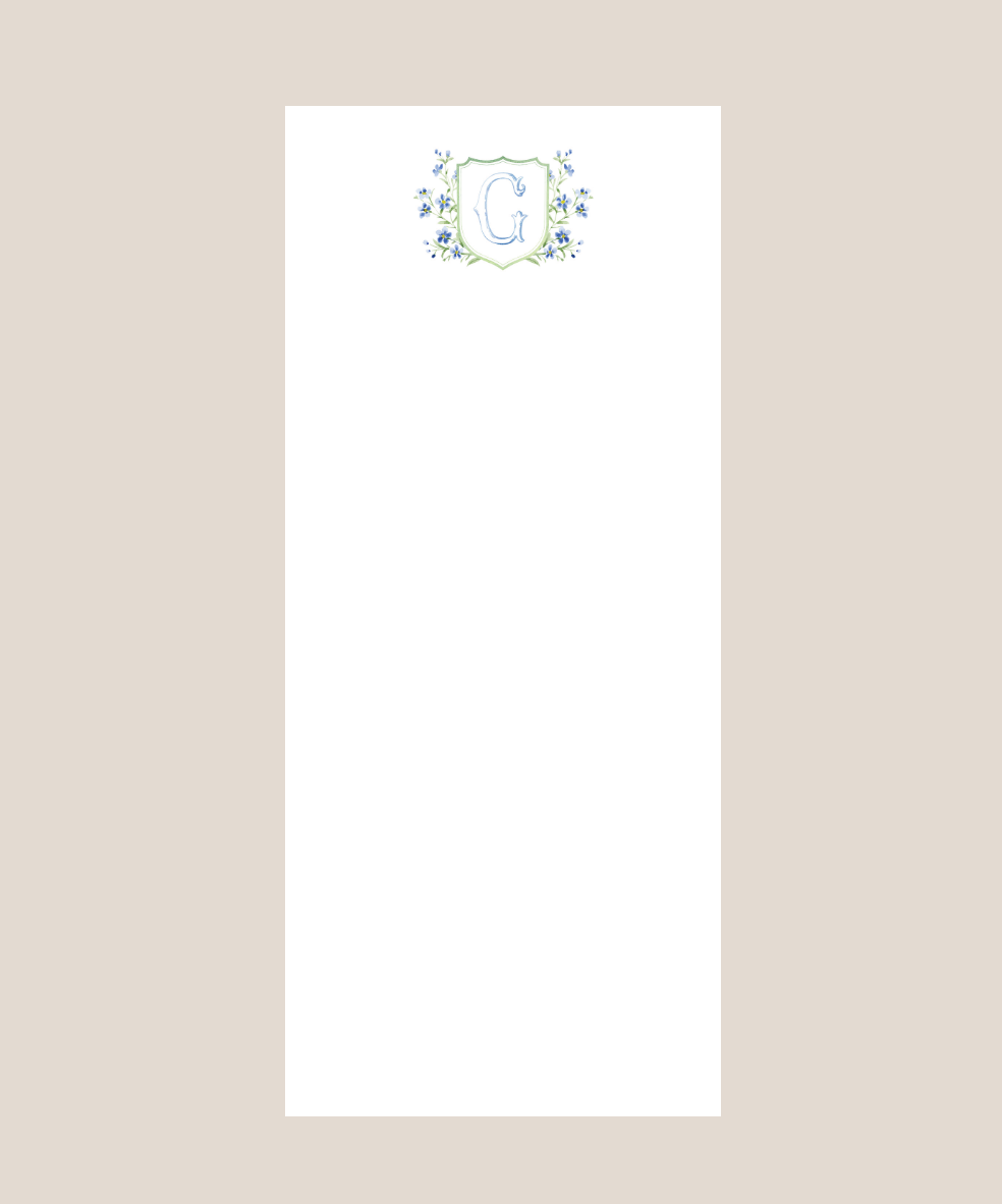 Letter Blooming Blues Notepad