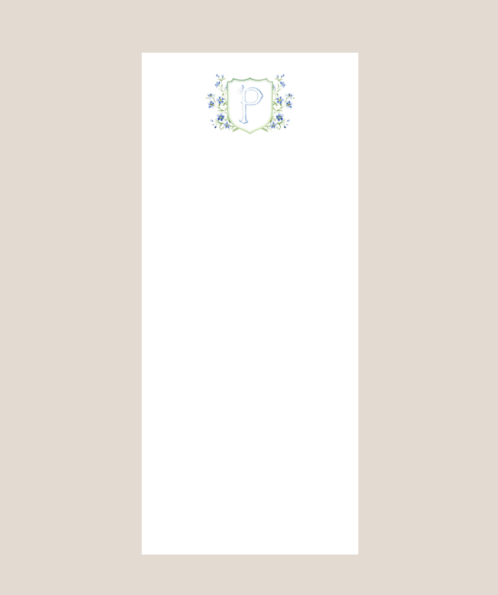 Letter Blooming Blues Notepad