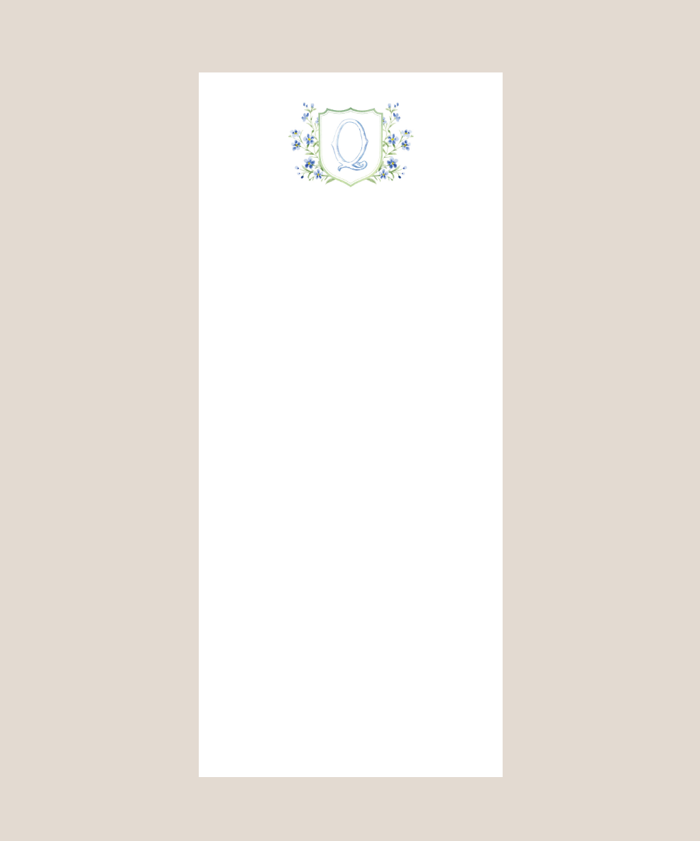 Letter Blooming Blues Notepad