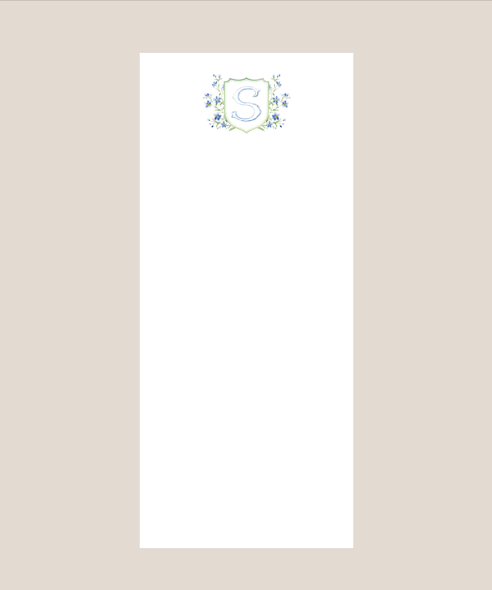 Letter Blooming Blues Notepad