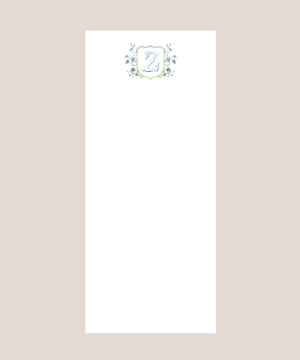 Letter Blooming Blues Notepad