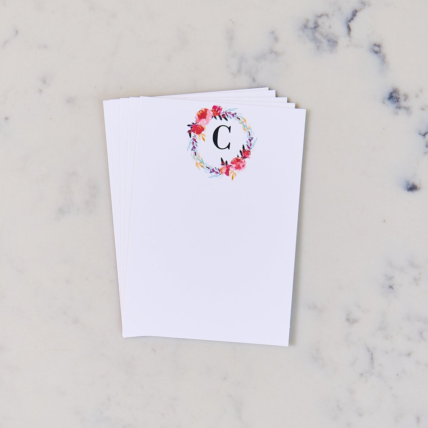 C Letter Flower Stationery