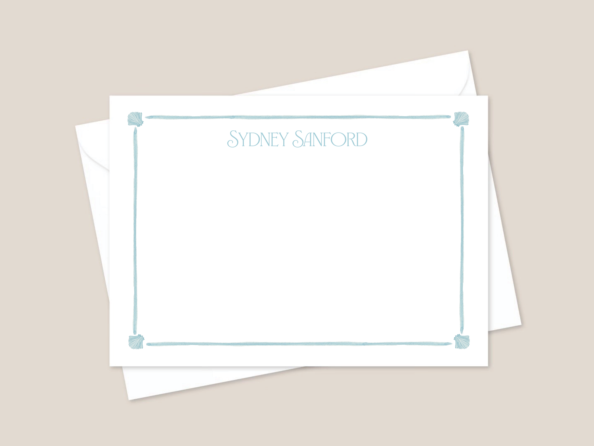 blue seashell stationary 