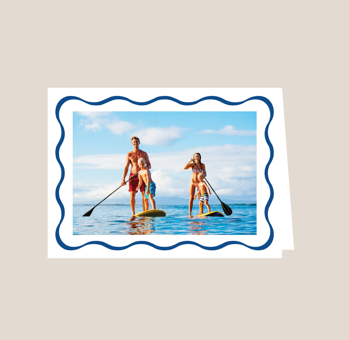 Thin Wave Border Folded Holiday Card