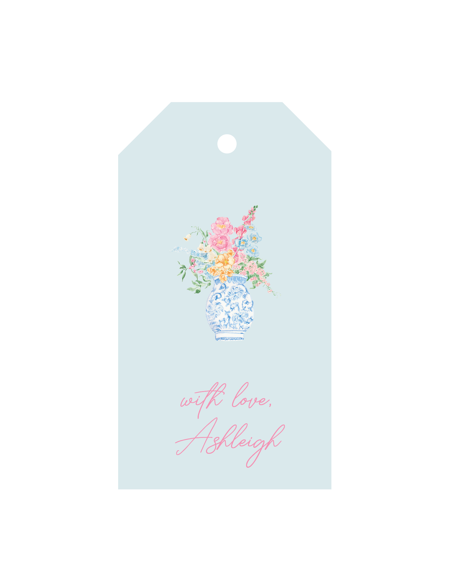 Blue and White Vase Tags
