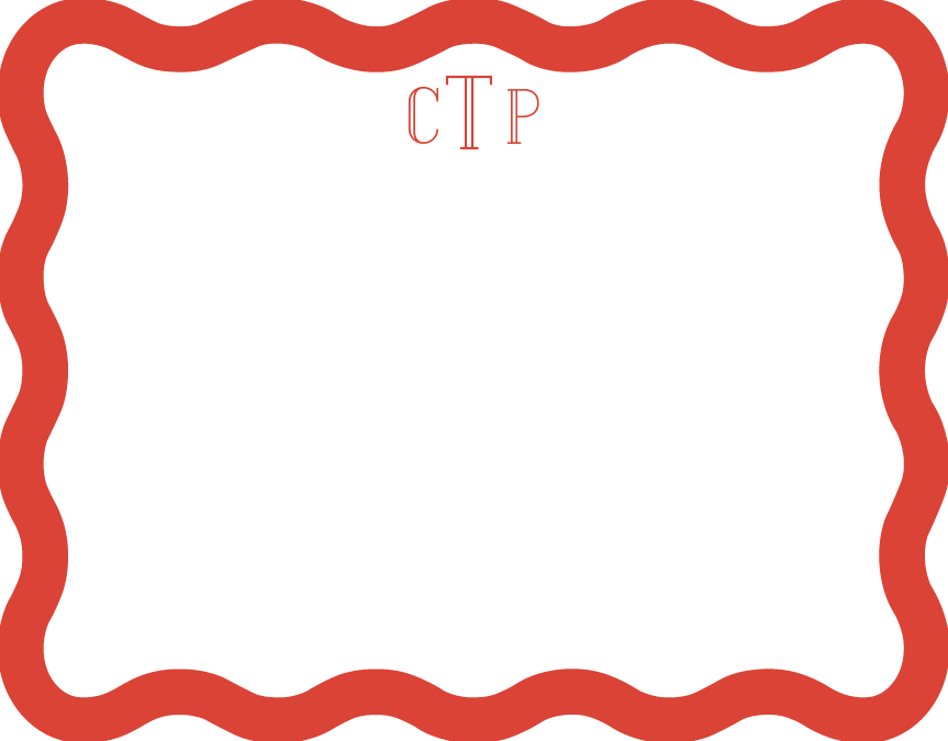 Red wavy border with 'CTP' initials on a white background