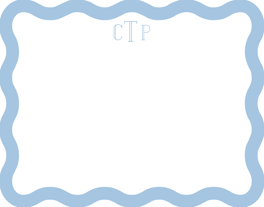 Light Blue Wavy Die Cut Stationery
