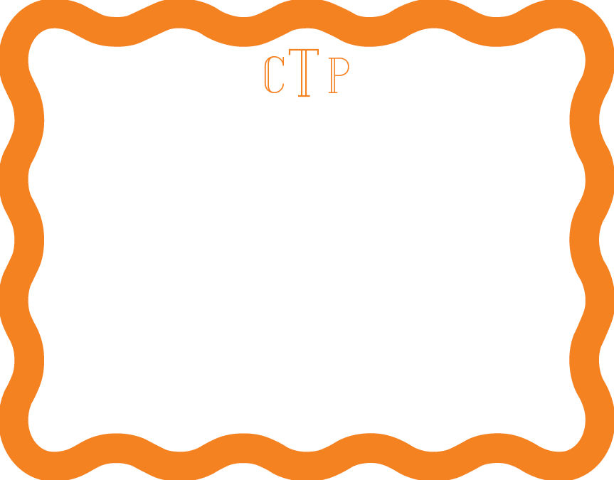 Orange die cut wavy border stationery 