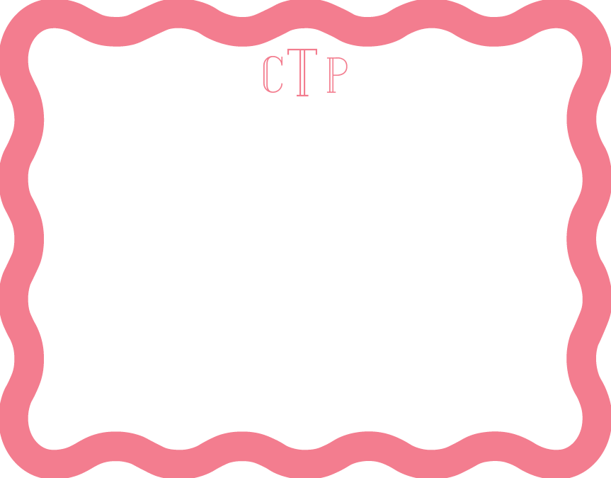 Pink die cut wavy border stationery 