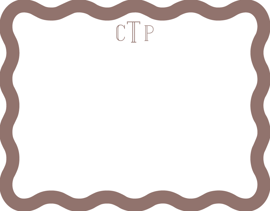 Cafe die cut wavy border stationery 