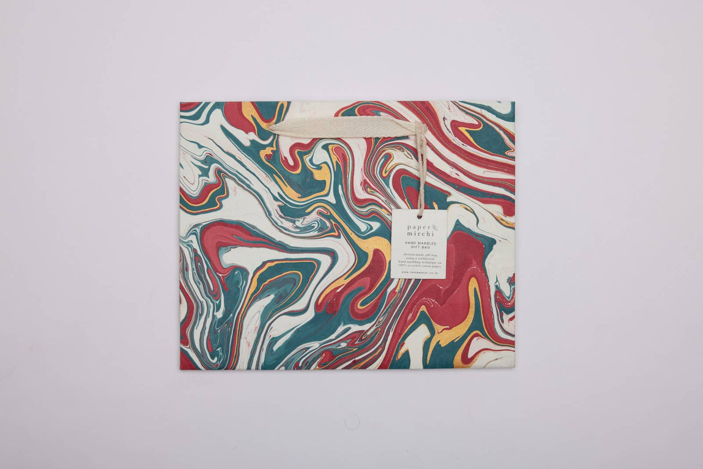 Christmas Splendor Med Hand Marbled Gift Bag