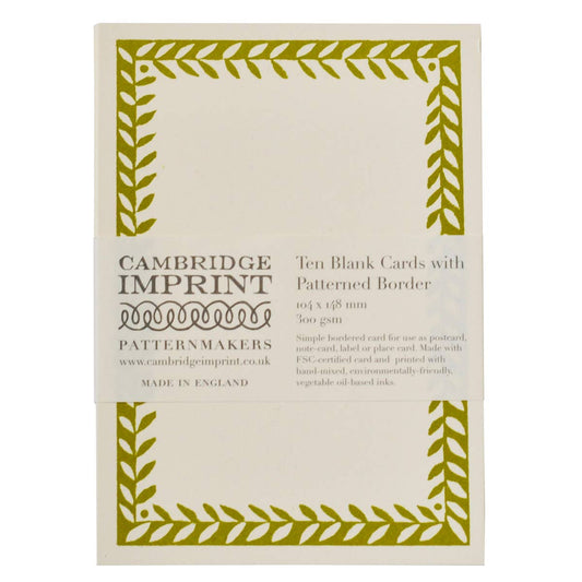 Postcards with Patterned Border in Bawden Green
