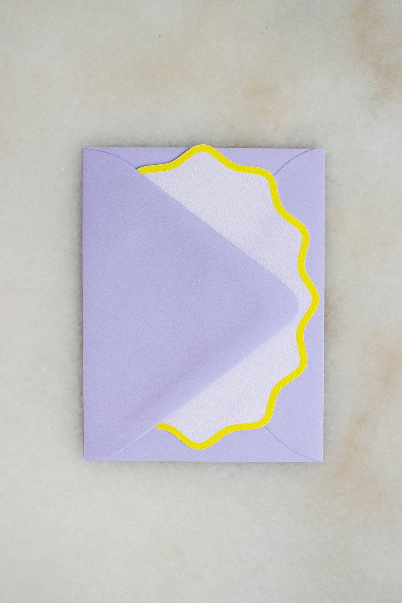 Lilac Flower Notecards with Wavy Edge