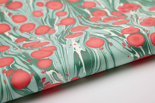 Cosmos Festive Hand Marbled Christmas Wrapping Pape