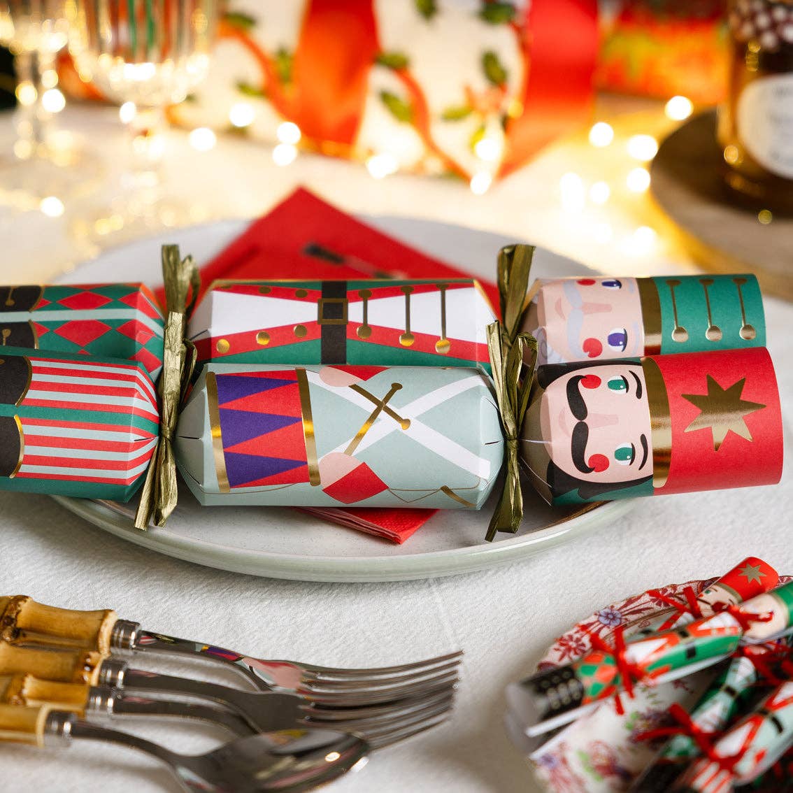 Talking Tables USA - Home, Birthday, Games & Seasonal Decor - Nutcracker 3 Design Christmas Crackers - 6 Pack | Christmas Decor |