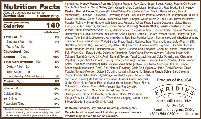 6oz Sriracha Ranch 5 O'clock Crunch Snack Mix