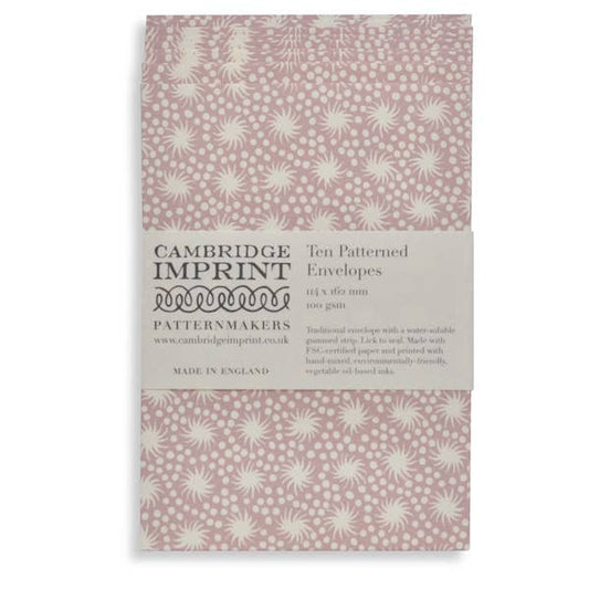 Pack of Cambridge Imprint patterned envelopes with a floral design on a white background