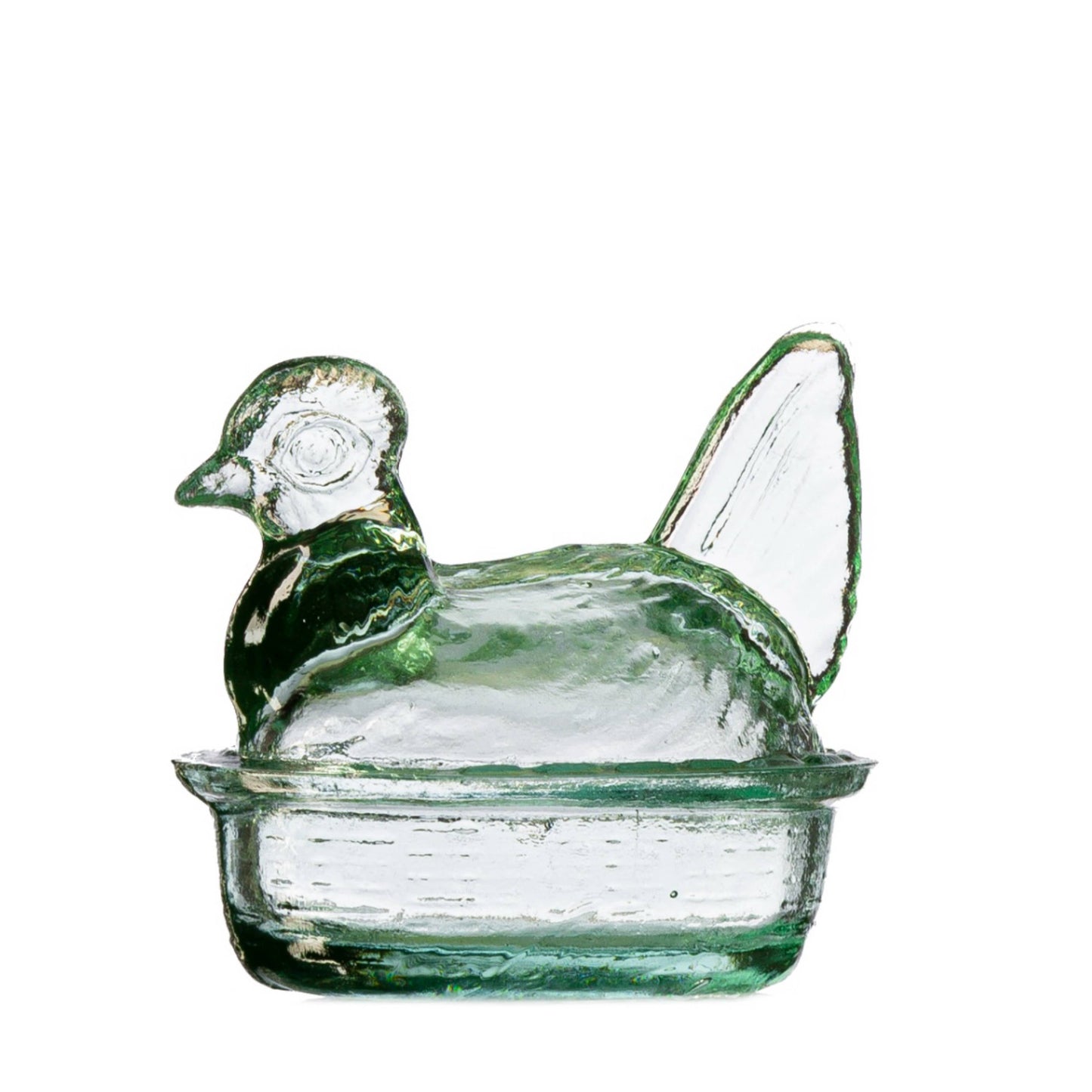 Nesting Hen Bowl - CLEAR DIAMOND | Hand Blown Glass