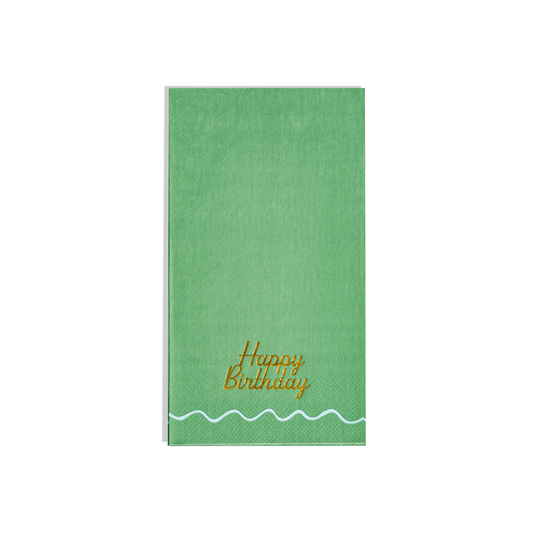 Green card with 'Happy Birthday' text on a white background