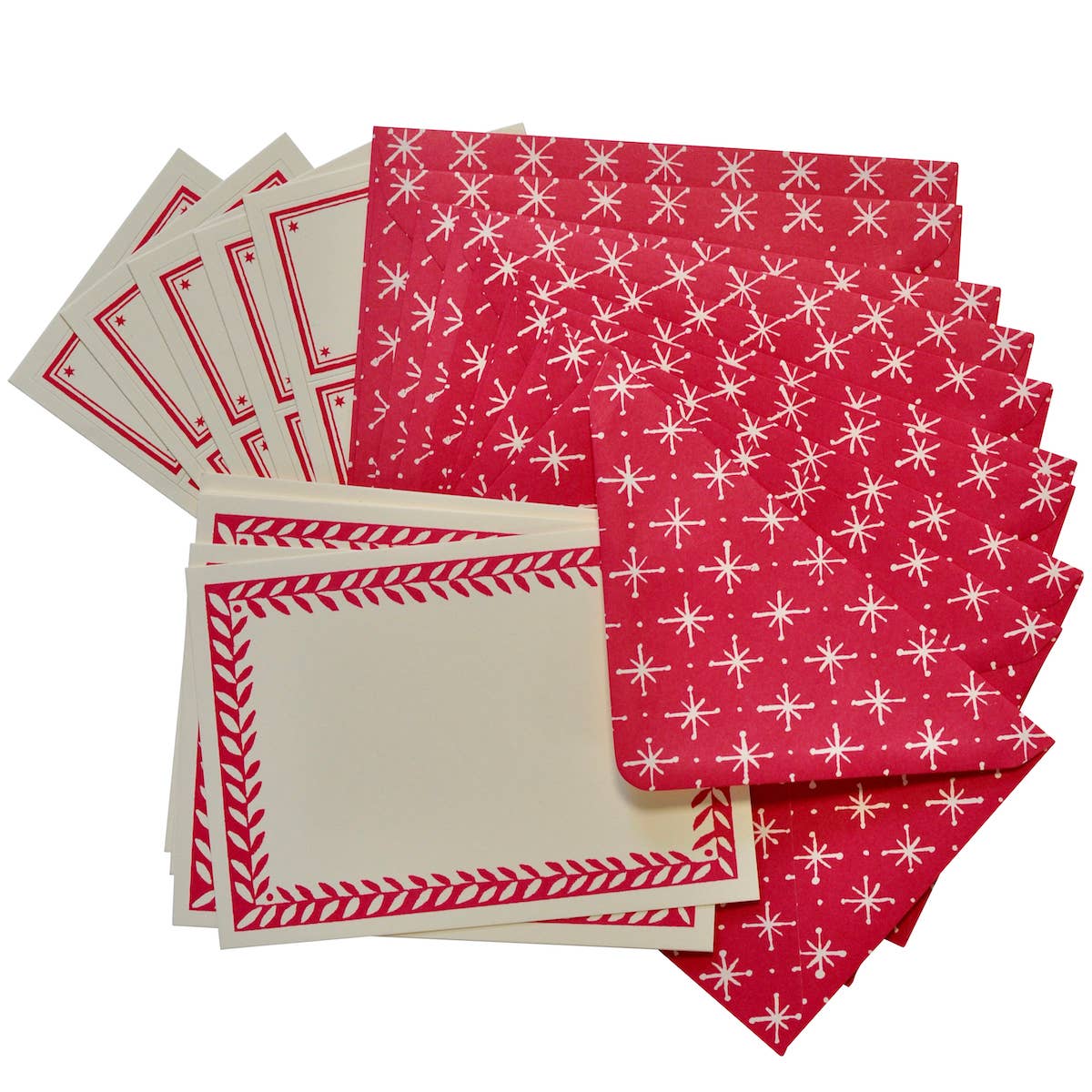 Large Stars Magenta Set of Notecards and Envelopes