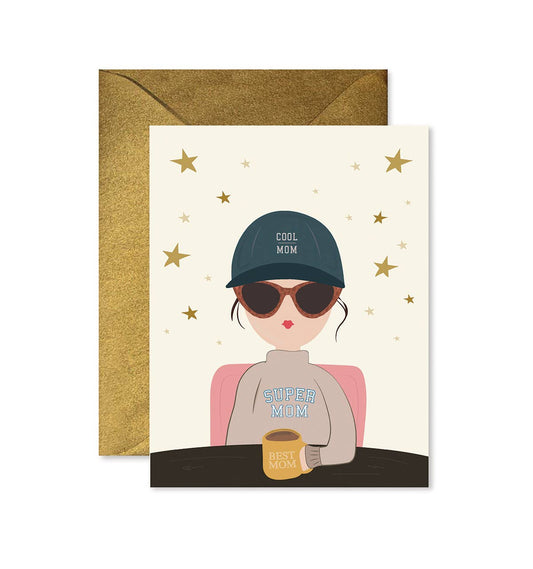 Cool Mom, Super Mom, Best Mom Greeting Card