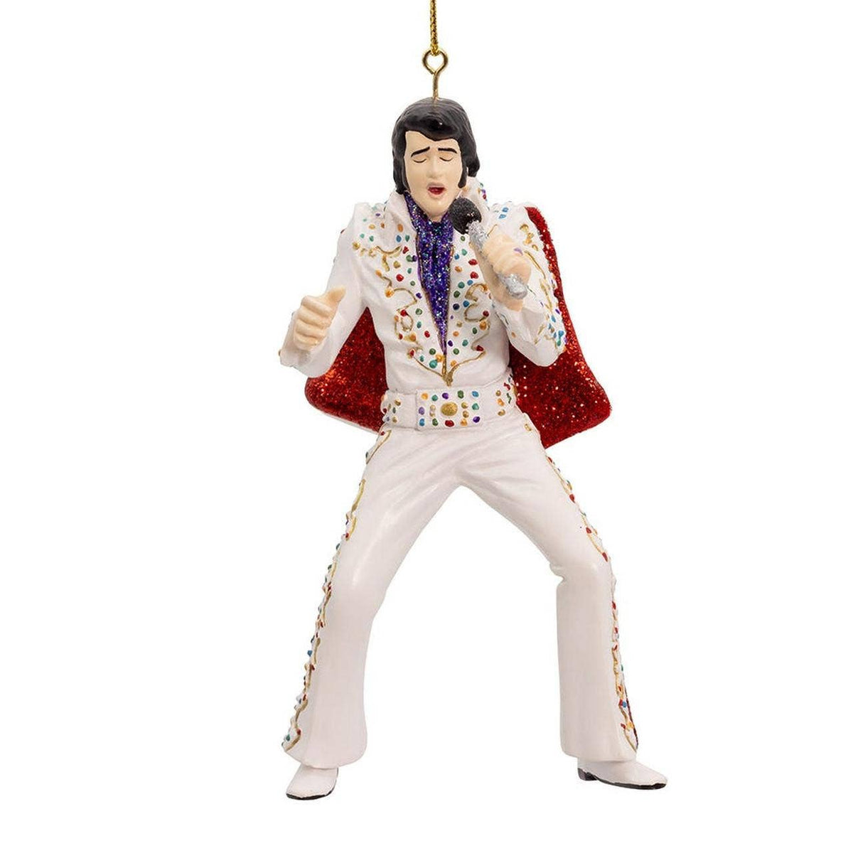 White Glitter Cape Jumpsuit Elvis