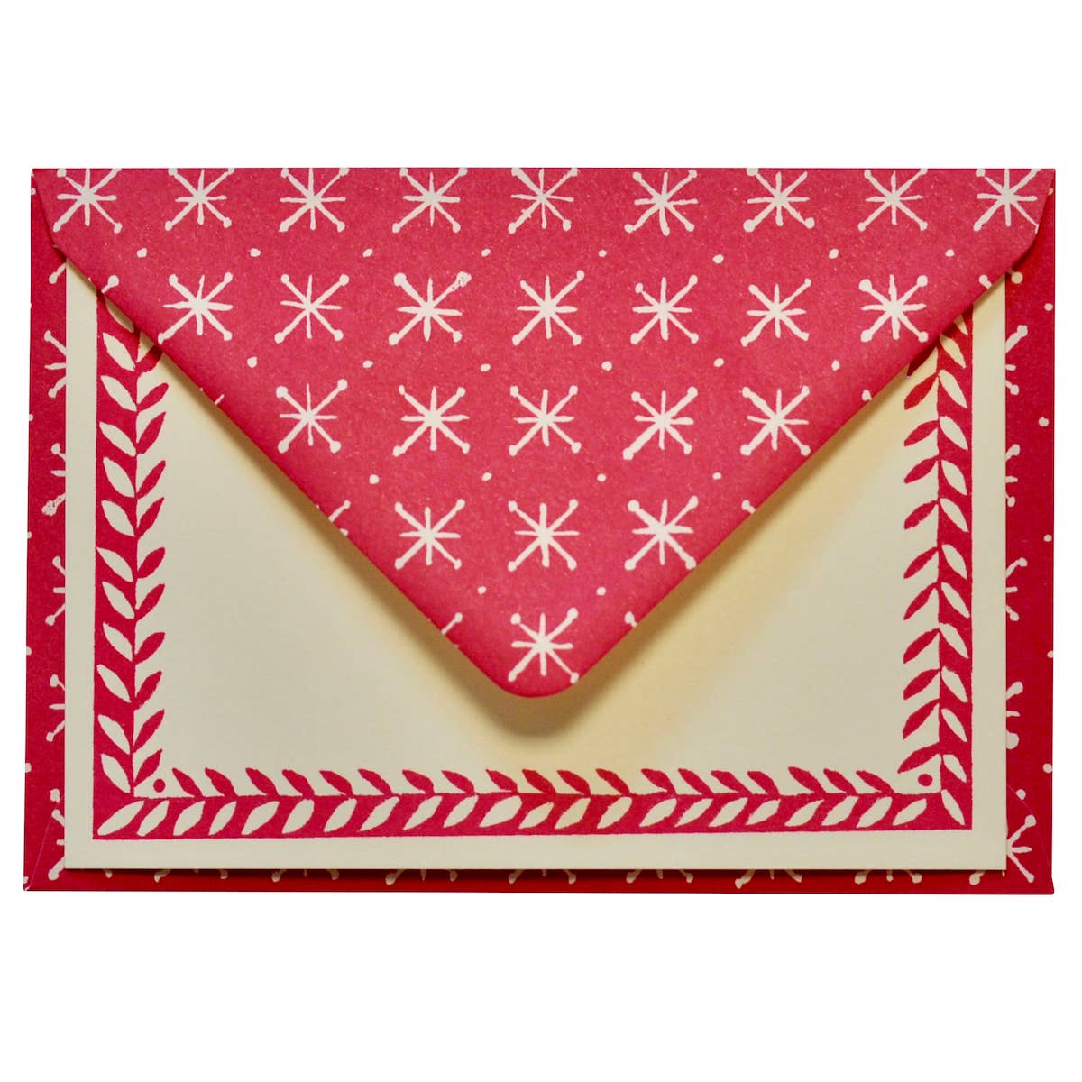Large Stars Magenta Set of Notecards and Envelopes