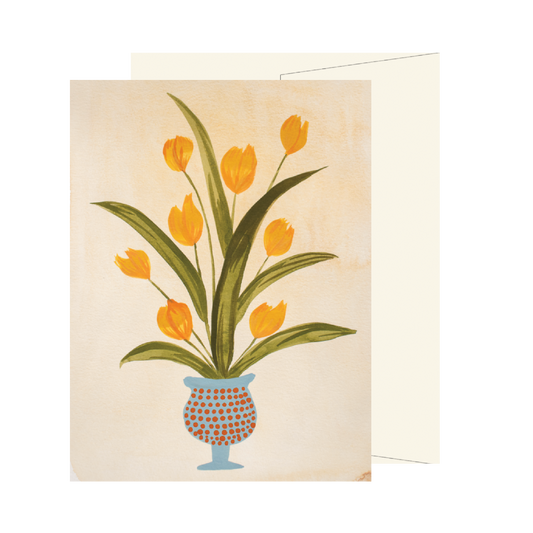 Yellow Tulip Vase Card