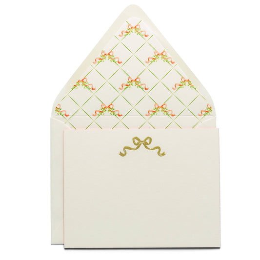 Bow | Engraved Flat Notecards 