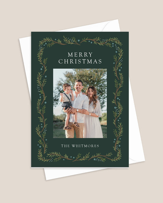 Bramble Border Christmas Card