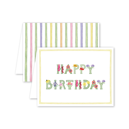 Alphabet Blooms Birthday Card