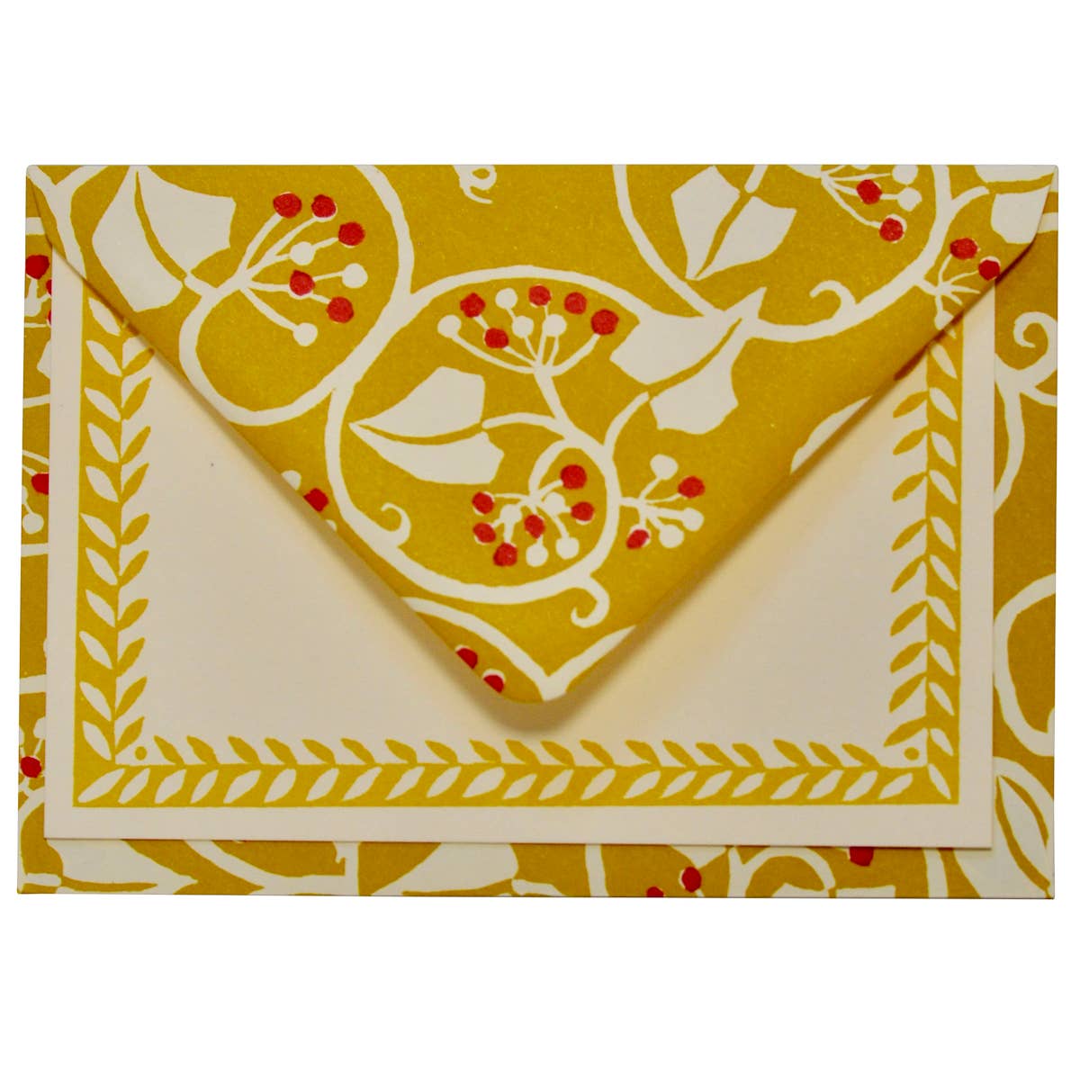 Ivy Piccalilli and Cranberry Set of Notecards and Envelopes