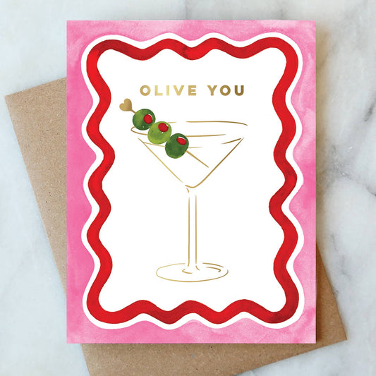 Olive You Martini Card | Valentine Love Friendship