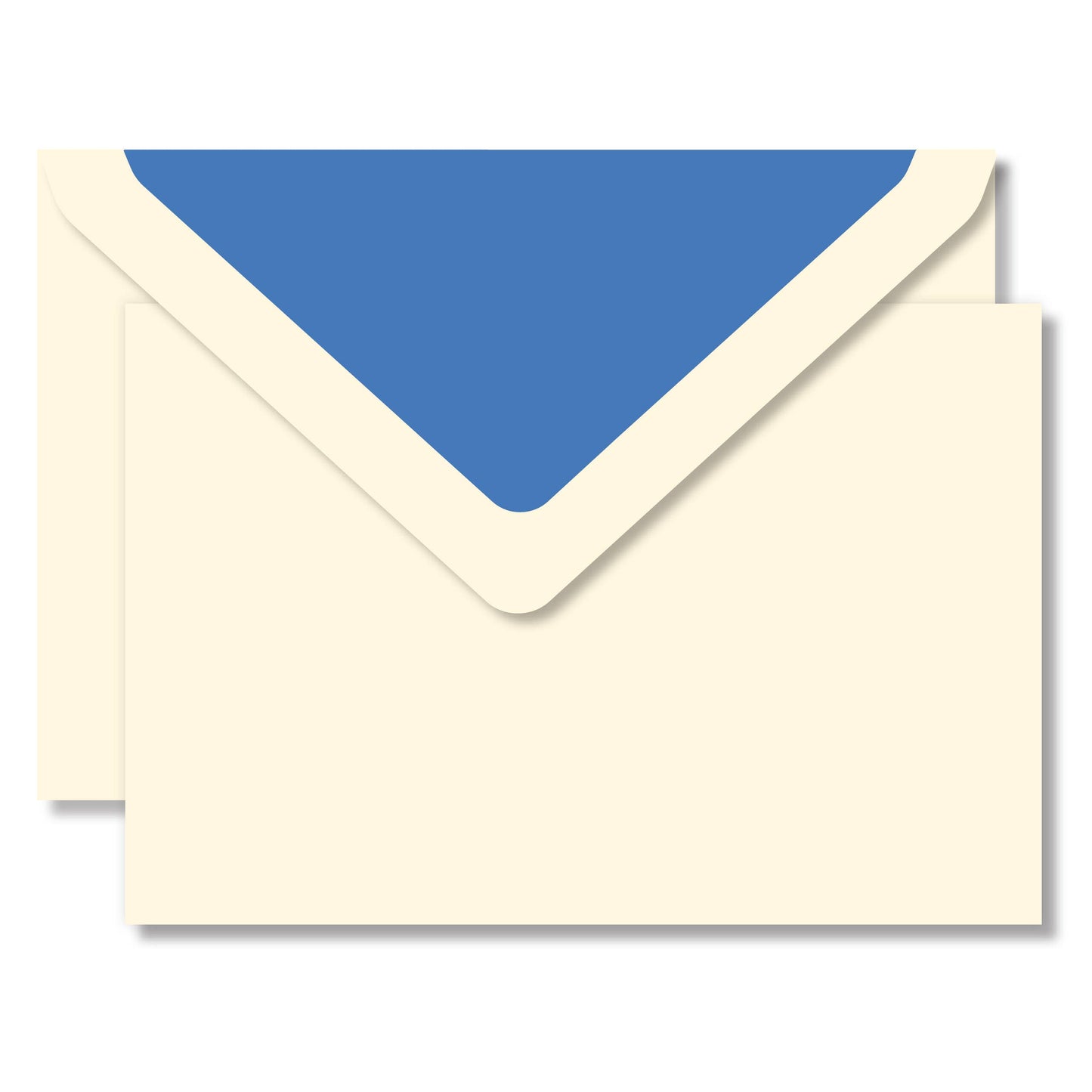 Laid Note Card Box Cream Laid/ Lining Navy Blue