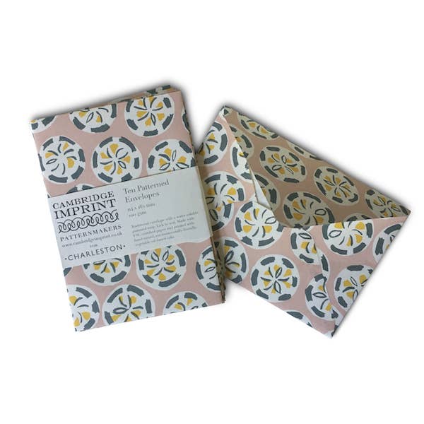 Cambridge Imprint - Packet of Ten Patterned Envelopes Charleston Roundel