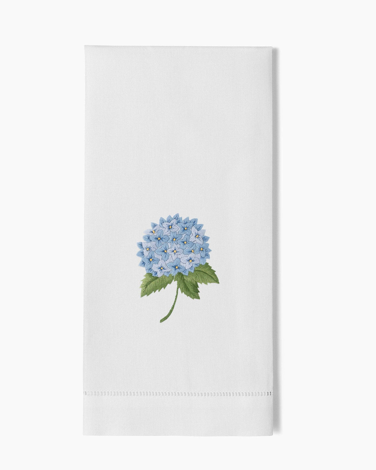 Hydrangea Blue Hemstitched Towel
