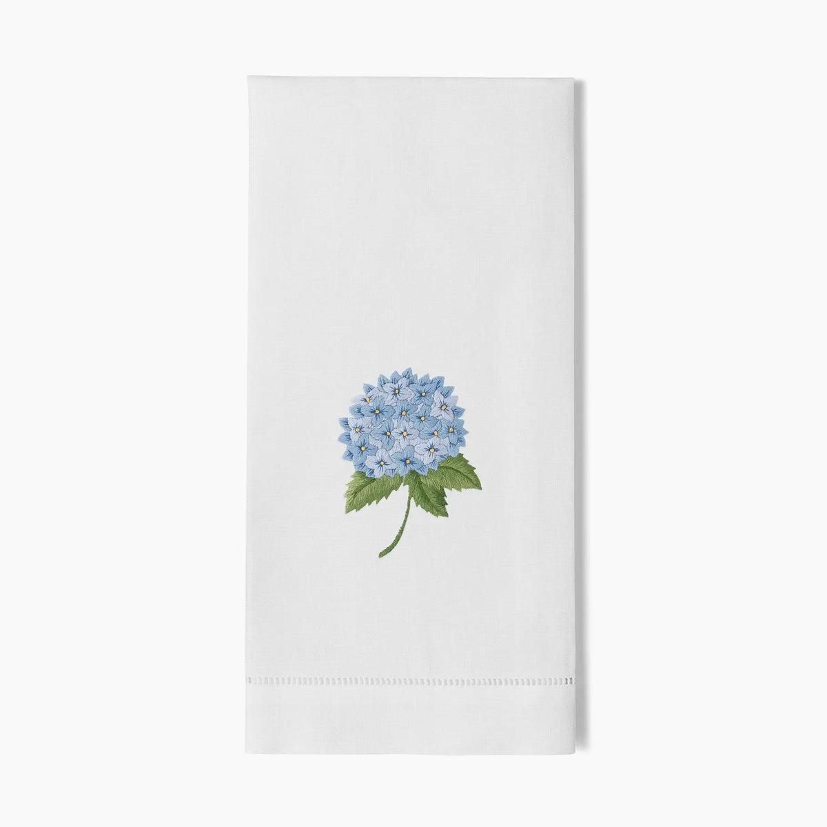 Hydrangea Blue Hemstitched Towel