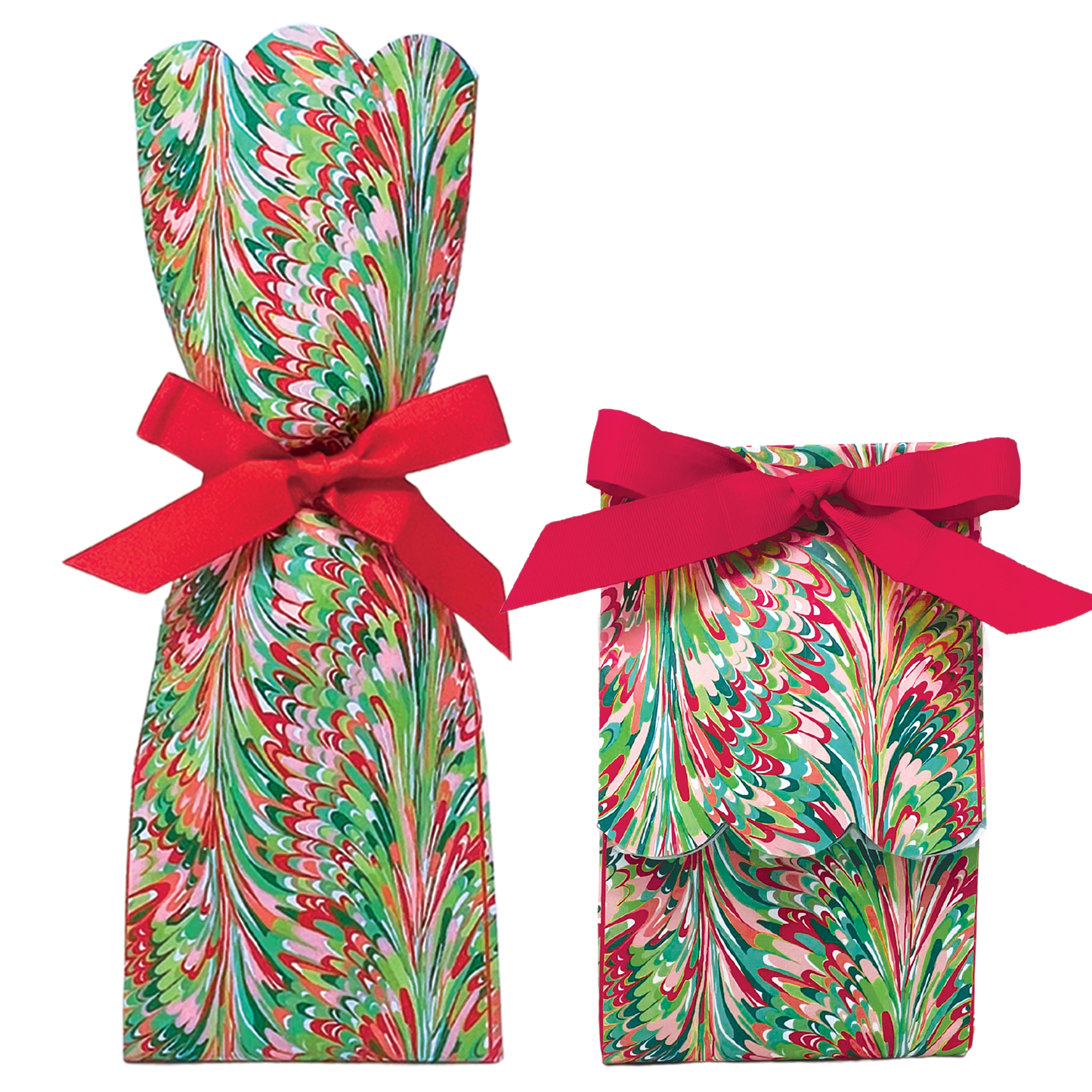 Christmas Marble Wine + Gift Bag Kits