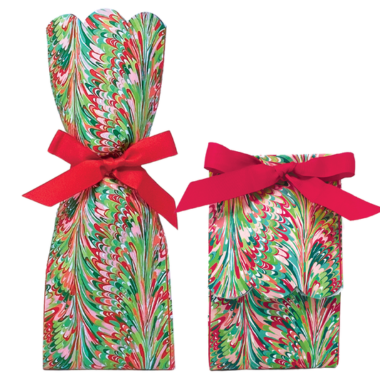 Christmas Marble Wine + Gift Bag Kits