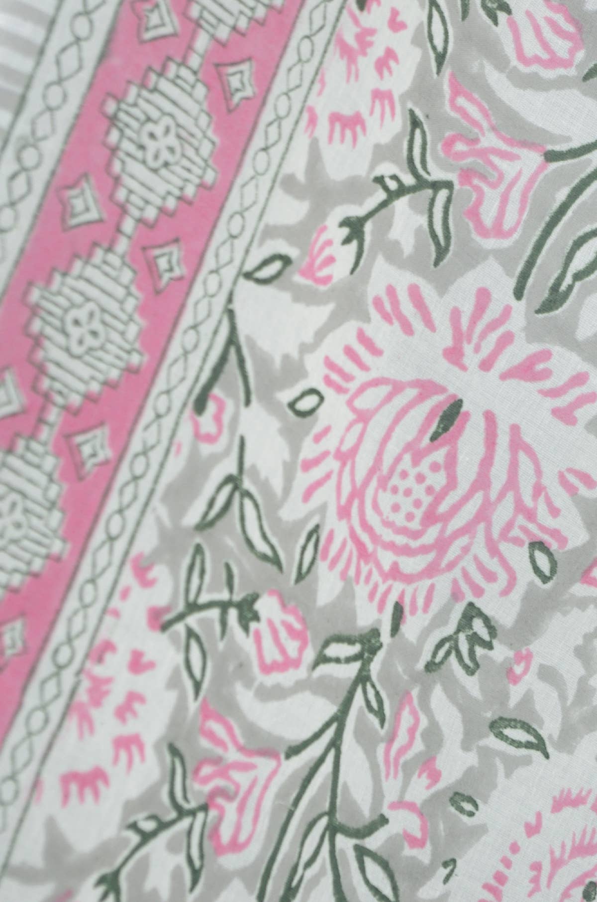 Light Grey & Pink Floral - Beach Coverup Sarong Pareo