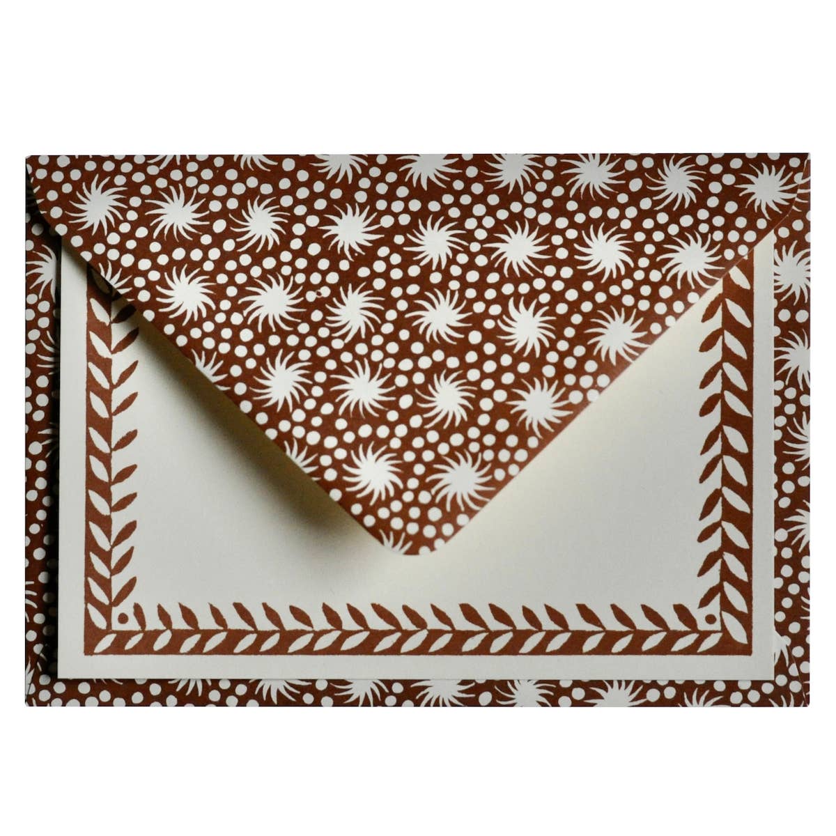 10 Postcards with Patterned Border in Cocoa