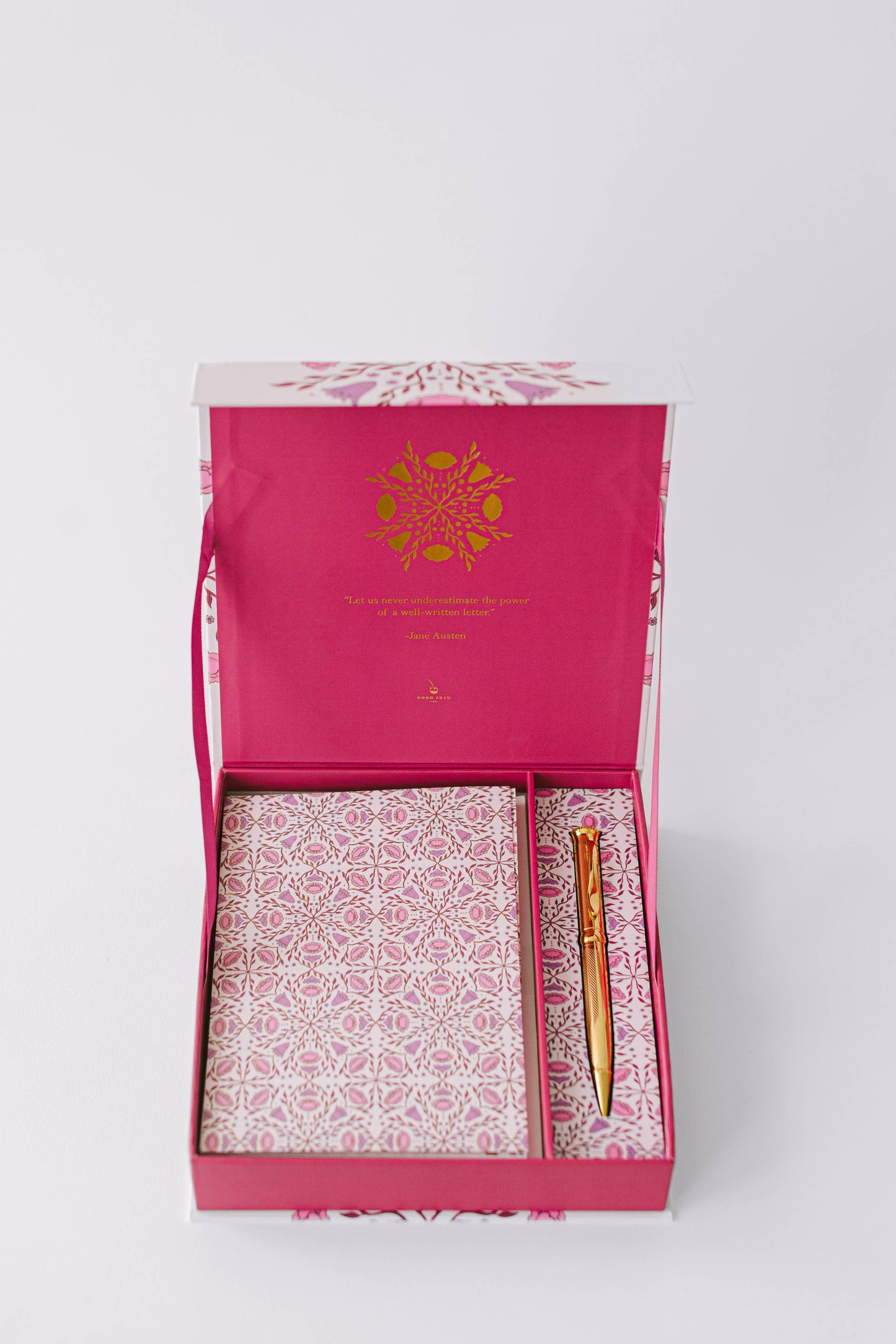 Good Juju Ink - Folk Pattern Luxury Stationery Set - Pink/Purple